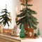 Set of 2 Mercury Glass Christmas Tree Tabletop with Lights (Green)